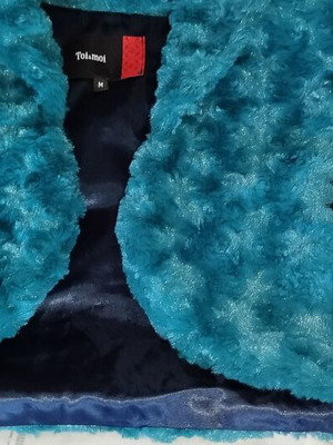 Toi&Moi turquoise petrol bolero made of synthetic fur like new