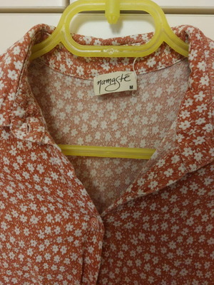 Namaste shirt used, size M, orange and white