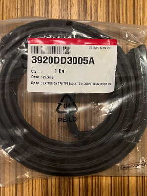LG Electronics 3920DD3005A dishwasher door gasket new