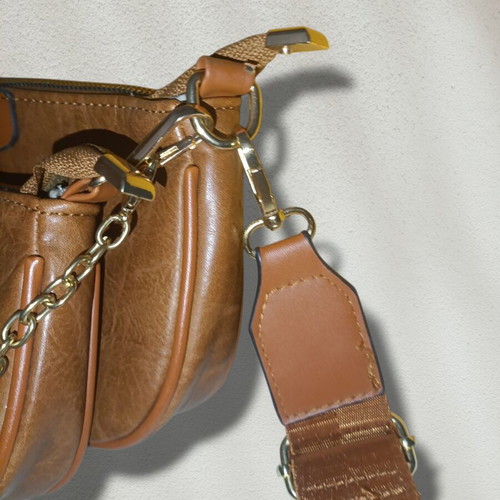 Brown women's shoulder bag like new, two bags in one
