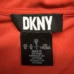 DKNY sleeveless blouse with draped wrap design, size M, like new