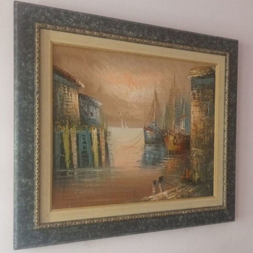 Oil painting 70x60 cm used, signed in frame