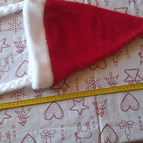Christmas hat with braids used, 65 cm length