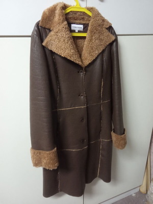 Gianni Rodini leather long coat like new, fur lined brown