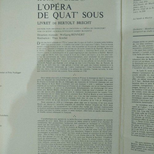 L'opera de quat' sous double LP used