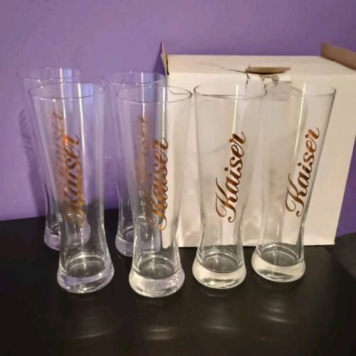 Kaiser 0.5lt beer glasses new, set of 6
