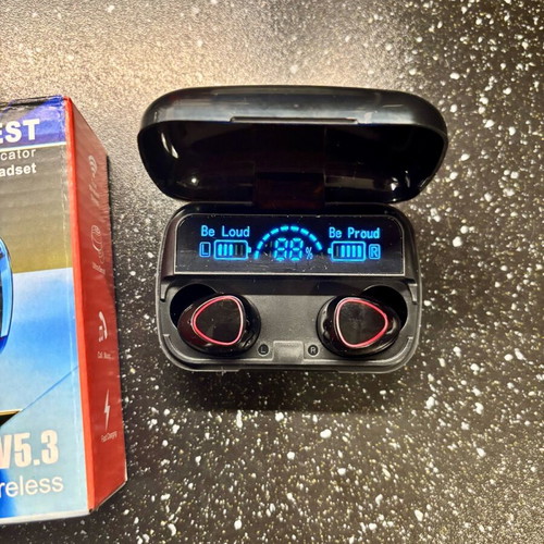 Newest M10 In-ear Bluetooth Handsfree Earbuds with Charging Case Black like new
