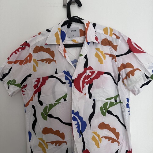 Short Sleeve Shirt Me Then Athens size L like new, white and blue