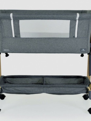 Cangaroo Adoro baby cot like new with grey fabric and wooden legs