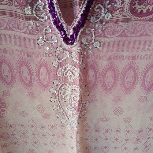 Calzedonia kaftan purple with embroidered sequins new