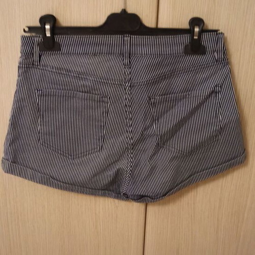 Striped elastic shorts white blue like new H&M size S