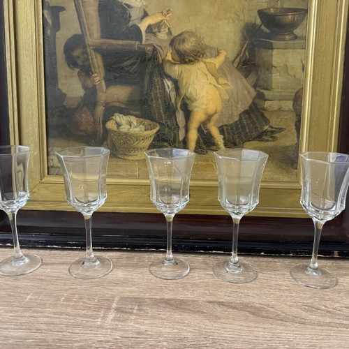 Vintage glasses used, set of 5, marked France