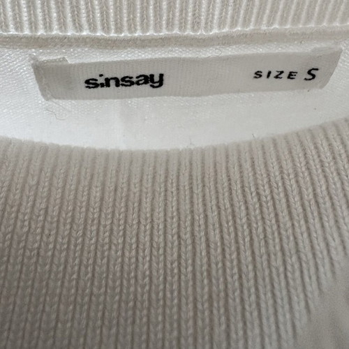 Sinsay sleeveless white top with turtleneck, size S