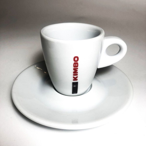 Комплект 6 нови кафени чаши Kimbo Espresso с чинийки