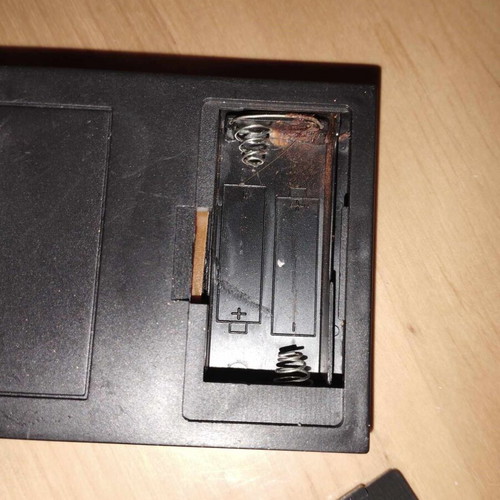 SABA TV TC-415 remote control used with battery compartment rust