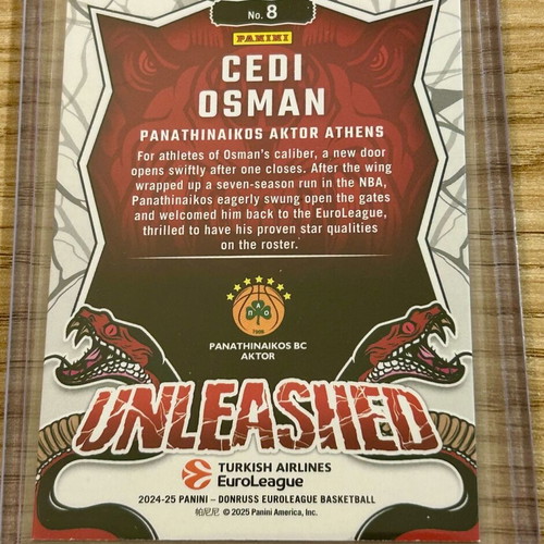 Cedi Osman Panini Euroleague Unleashed 2024-25 numbered card 20/99