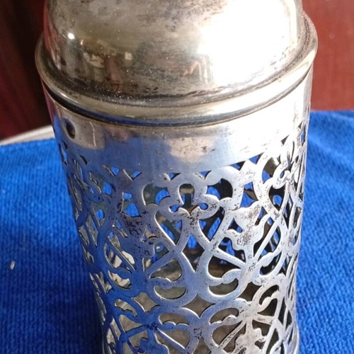 Antique Silver-Plated Pepperette New With Pierced Design