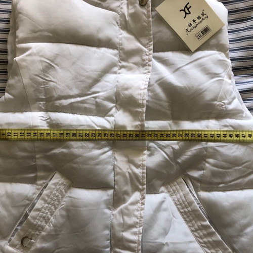 Puffer sleeveless jacket new, size Medium, white