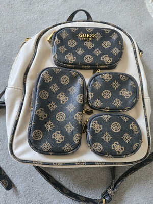 Guess backpack used, beige and brown
