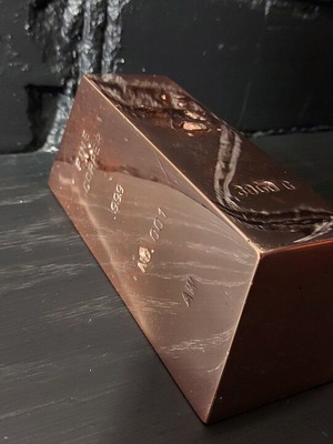 Fine Copper Investment Bar .999 3000g Handmade Collectible No.001