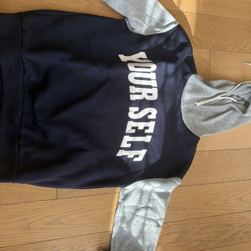 Shein women's hoodie new, size small, white and blue