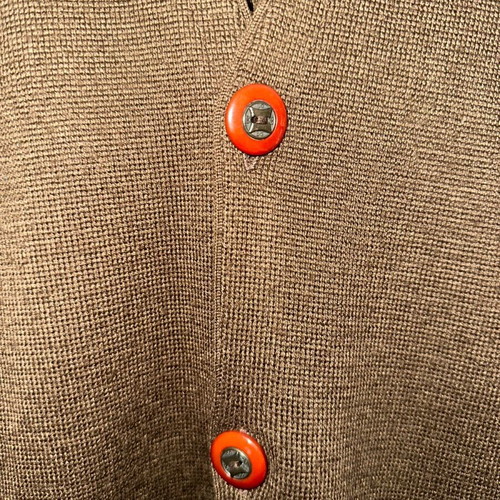 Vintage Men's V-Neck Knitted Vest Brown XXL like new