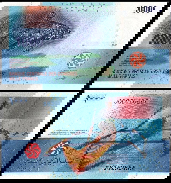 ΚΟΜΟΡΕΣ - 1.000 Francs 2005 - UNC