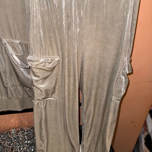 Velour Tracksuit Set New Beige Hoodie and Pants