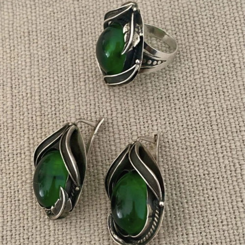 Handmade ring and earrings in 925 silver new