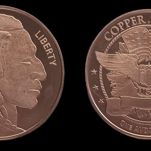 1 oz ,999 Χάλκινο Νόμισμα Indian head