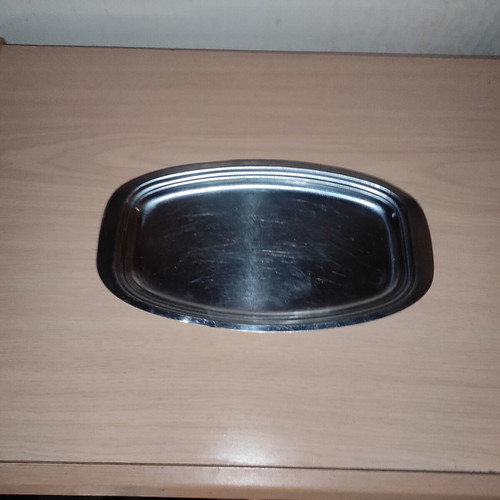 Inox serving platter used 23 x 13 cm