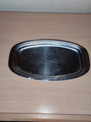 Inox serving platter used 23 x 13 cm