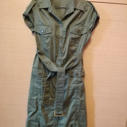 Lola khaki dress with buttons and belt, like new