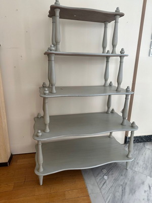 Wooden Open Display Shelf like new, gray finish, 140x60x100 cm