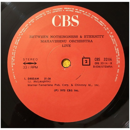 Mahavishnu Orchestra Live Between Nothingness & Eternity vinyl LP used