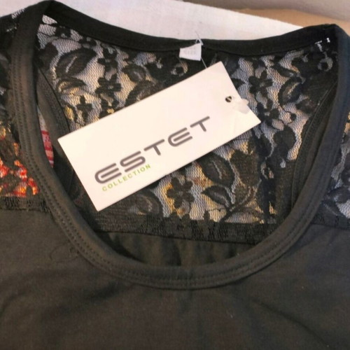 Sleeveless Black Blouse with Lace and Silver Details new