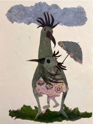 Modern Art Collage Print 21x29 cm new, signed