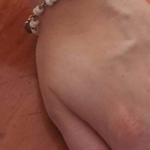 Hand Chain bracelet made to order, white and silver