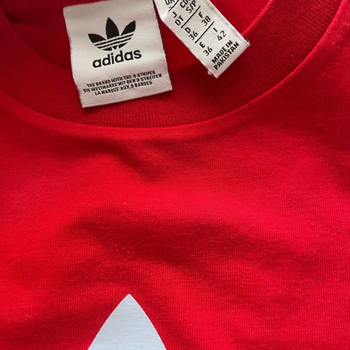 Adidas red blouse new, size S
