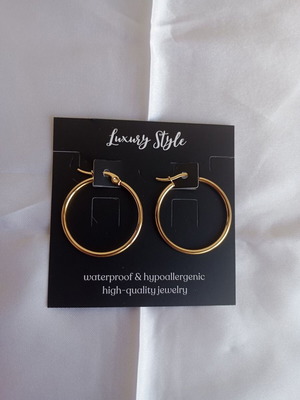 Earrings gold hoops made of stainless steel new
