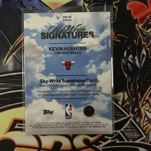 Kevin Huerter Auto Topps Chrome NBA Chicago Bulls card