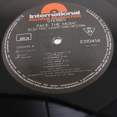 Electric Light Orchestra Face The Music LP first Greek edition like new