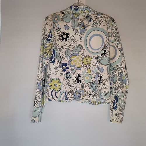 Cropped floral jacket like new, cotton elastic fabric, size S