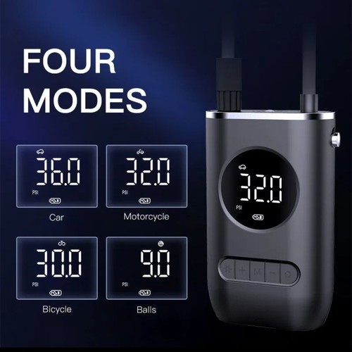 Portable rechargeable vehicle air pump new with flashlight and adapters