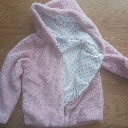 Guy Laroche kids jacket like new, pink with hood and zipper