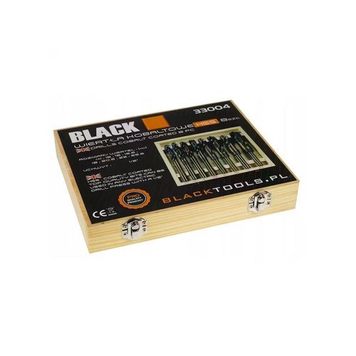 Black cobalt drill bit set 33004, 8 pieces, new