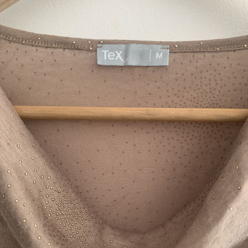 Tex M sleeveless top used, beige and brown