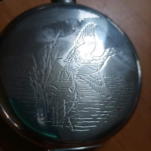 Inox flask new with engraved duck design