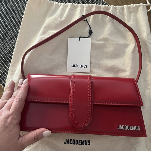 Jacquemus The Long Bambino Handbag new, red with silver hardware