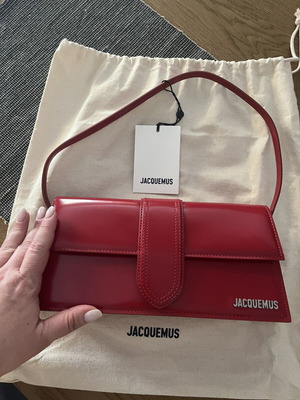 Jacquemus The Long Bambino Handbag new, red with silver hardware